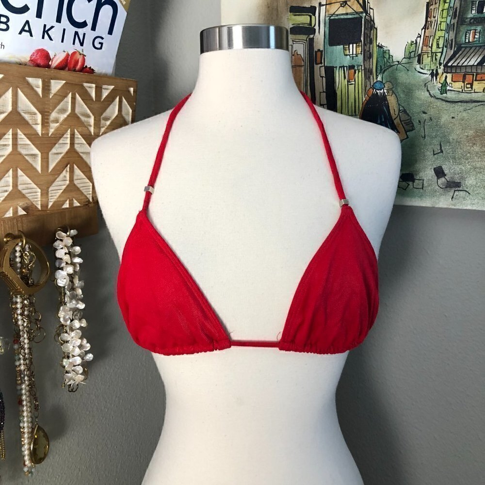 ESPRIT BEACH Hawaiian Print 2 Piece Bikini Women's size M Red & White Floral